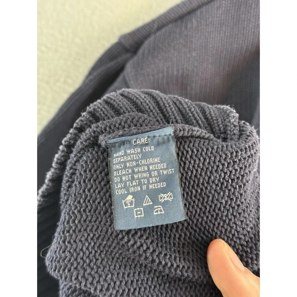 Ralph Lauren Sweater Kids L Gray Full Zip Hooded Knit Cotton Logo Pockets